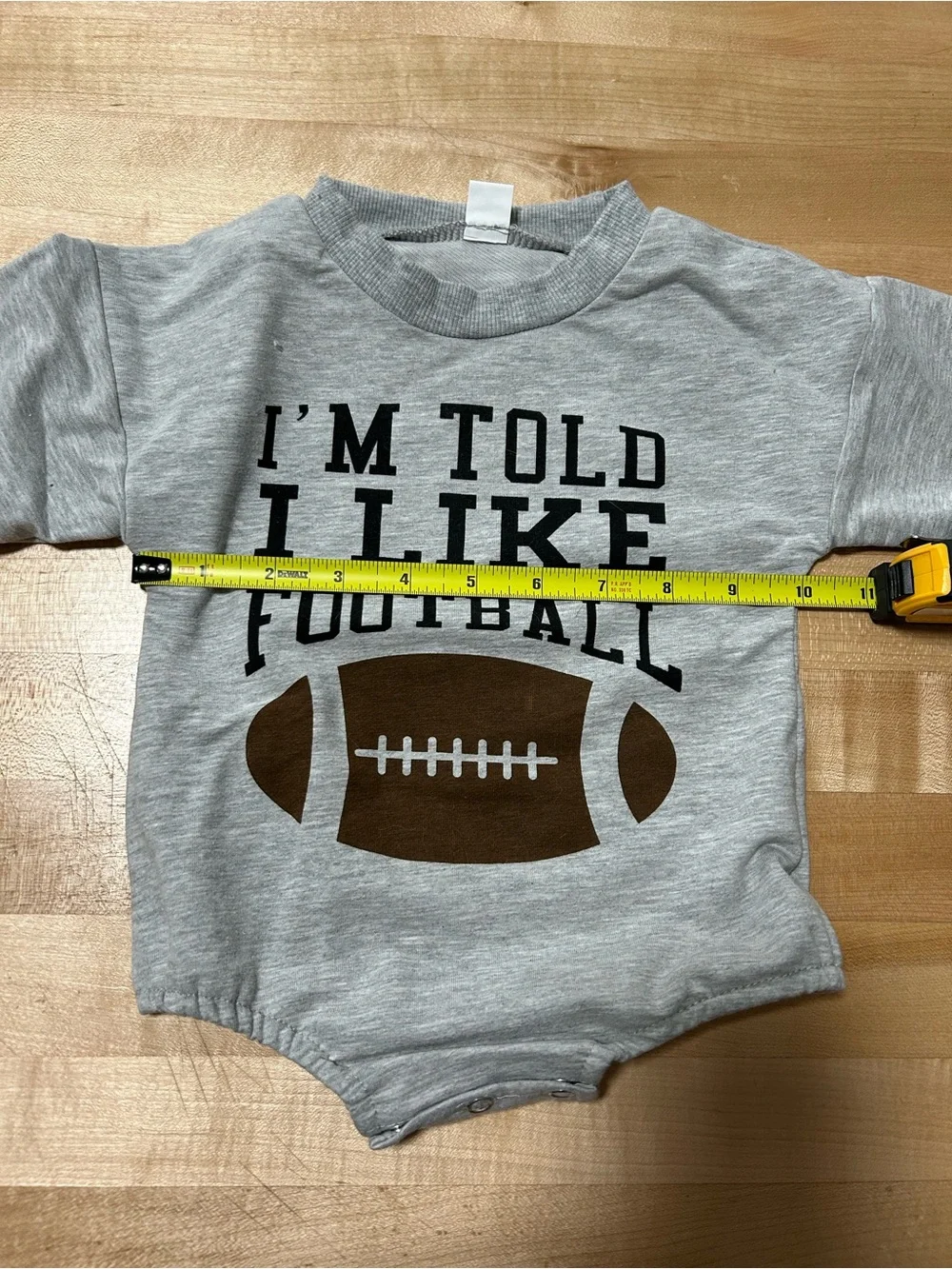 NWOT Baby Gray Football Onesie 3M